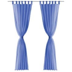 Vidaxl Prosojne zavese 2 kosa 140x175 cm kraljevsko modre barve