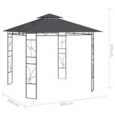 Vidaxl Paviljon 3x3x2,7 m antraciten 160 g/m²