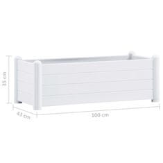 Vidaxl Visoka greda PP bela 100x43x35 cm