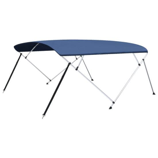 Vidaxl Bimini tenda s 4 loki mornarsko modra 243x(230-244)x137 cm