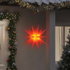 Vidaxl Svetilka v obliki zvezde LED zložljiva rdeča 57 cm