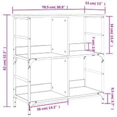 Vidaxl Knjižna polica sonoma hrast 78,5x33x82 cm inženirski les