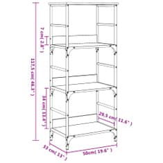 Vidaxl Knjižna polica dimljen hrast 50x33x117,5 cm inženirski les