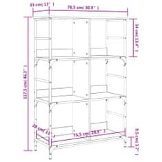 Vidaxl Knjižna polica sonoma hrast 78,5x33x117,5 cm inženirski les