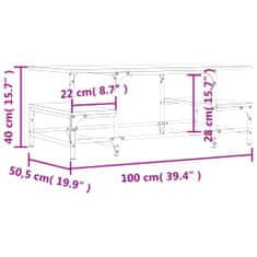 Vidaxl Klubska mizica siva sonoma 100x50,5x40 cm inženirski les