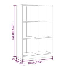 Vidaxl Knjižna omara bela 70x33x110 cm trdna borovina