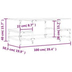 Vidaxl Klubska mizica sonoma hrast 100x50,5x40 cm inženirski les