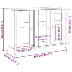 Vidaxl Komoda dimljeni hrast 100x35x70 cm inženirski les