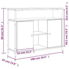 Vidaxl Komoda črna 100x35x80 cm inženirski les