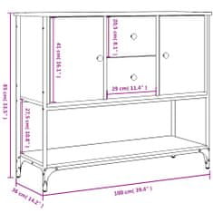 Vidaxl Komoda črna 100x36x85 cm inženirski les