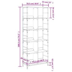 Vidaxl Knjižna polica sonoma hrast 78,5x33x188,5 cm inženirski les