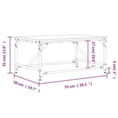 Vidaxl Klubska mizica sonoma hrast 75x50x35 cm inženirski les