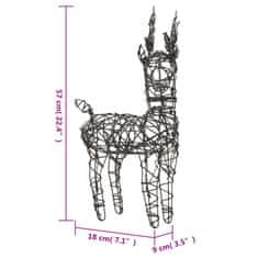 Vidaxl Božični okras severni jeleni in sani 160 LED toplo bela ratan
