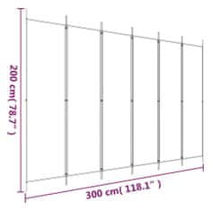 Vidaxl Paravan 6-delni antracit 300x200 cm blago