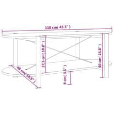 Vidaxl Klubska mizica Črna 110x48x40 cm inženirski les