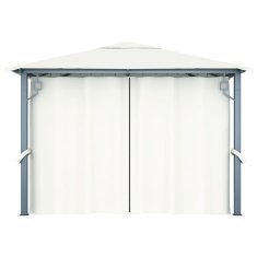 Vidaxl Paviljon z zaveso 300x300 cm krem aluminij