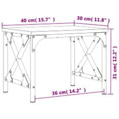 Vidaxl Stojalo za tiskalnik dimljen hrast 40x30x31 cm inženirski les