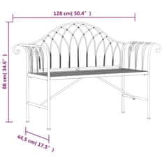 Vidaxl Vrtna klop za 2 osebi 128 cm črno jeklo