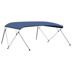 Vidaxl Bimini tenda s 4 loki mornarsko modra 243x(230-244)x137 cm