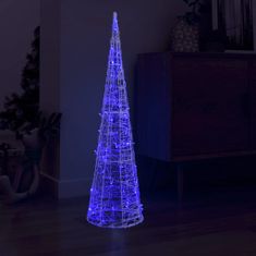 Vidaxl Akrilna okrasna LED piramida modra 120 cm