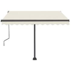 Vidaxl Prostostoječa ročno zložljiva tenda 350x250 cm krem