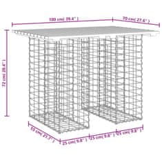 Vidaxl Vrtna gabionska klop 100x70x72 cm trdna borovina