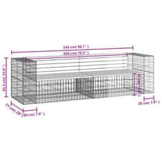 Vidaxl Vrtna gabionska klop 244x71x65,5 cm trden les douglas