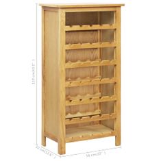 Vidaxl Omarica za vino 56x32x110 cm trdna hrastovina