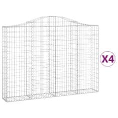 Vidaxl Obokane gabion košare 4 kosi 200x30x140/160 cm pocinkano železo