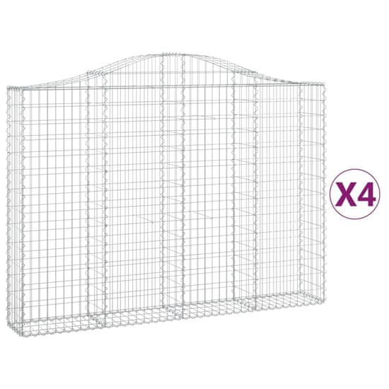 Vidaxl Obokane gabion košare 4 kosi 200x30x140/160 cm pocinkano železo