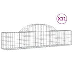 Vidaxl Obokane gabion košare 11 kosov 200x30x40/60 cm pocinkano železo