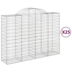 Vidaxl Obokane gabion košare 25 kosi 200x50x140/160cm pocinkano železo