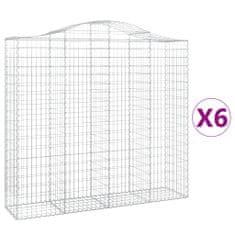 Vidaxl Obokane gabion košare 6 kosov 200x50x180/200cm pocinkano železo