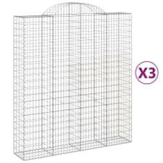 Vidaxl Obokane gabion košare 3 kosi 200x50x220/240 cm pocinkano železo