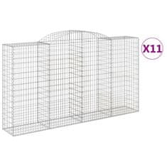 Vidaxl Obokane gabion košare 11kosi 300x50x160/180 cm pocinkano železo