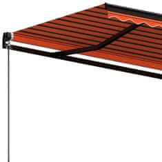 Vidaxl Ročno zložljiva tenda 600x350 cm oranžna in rjava