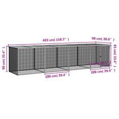 Vidaxl Kokošnjak s streho antracitna 403x98x90 cm pocinkano jeklo