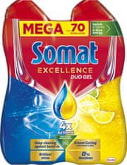 Somat Excellence Duo gel za pomivalni stroj, 2 x 630 ml