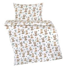 Otroška posteljnina iz bombaža Agata - 90x135, 45x60 cm - Sneguljčica z medvedkom