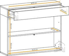 Trianova Viseča komoda Easy tip 09 - votan/bela