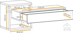 Trianova Viseča komoda Easy tip 03 - votan/bela