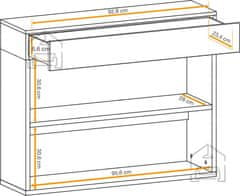 Trianova Viseča komoda Easy tip 08 - votan/bela