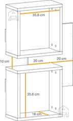 Trianova Viseča komoda Easy tip 04 - votan/bela