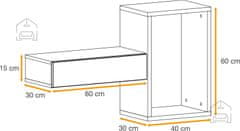 Trianova Viseča komoda Easy tip 02 - votan/bela