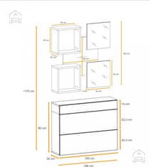 Trianova Komplet za hodnik Easy V - votan/bel