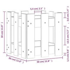 Vidaxl Vrtno korito z ograjico 30x30x30 cm impregnirana borovina