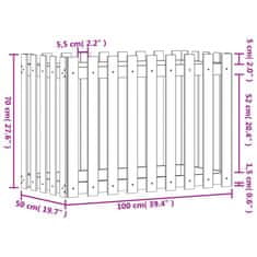 Vidaxl Vrtna visoka greda z ograjico 100x50x70 cm impreg. borovina