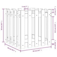 Vidaxl Vrtno korito z ograjico 50x50x50 cm impregnirana borovina