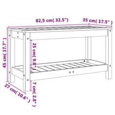 Vidaxl Vrtna klop bela 82,5x35x45 cm trdna borovina