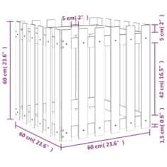 Vidaxl Vrtno korito z ograjico 60x60x60 cm impregnirana borovina